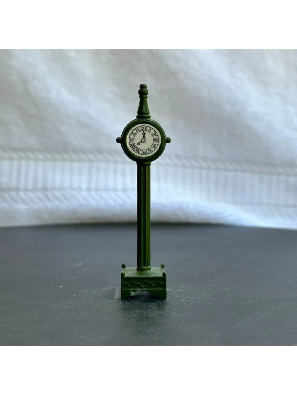 Dept 56 Green Village Metal Clock Christmas Village Accessory